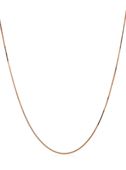 14k Rose Gold Classic Box Chain 0.45mm - Ellie Belle