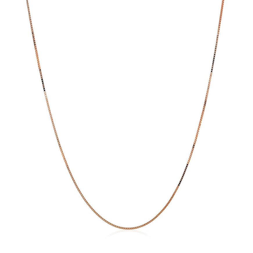 14k Rose Gold Classic Box Chain 0.45mm - Ellie Belle