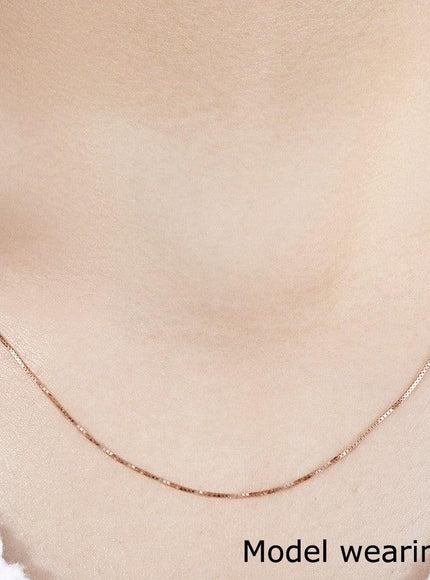 14k Rose Gold Classic Box Chain 0.45mm - Ellie Belle