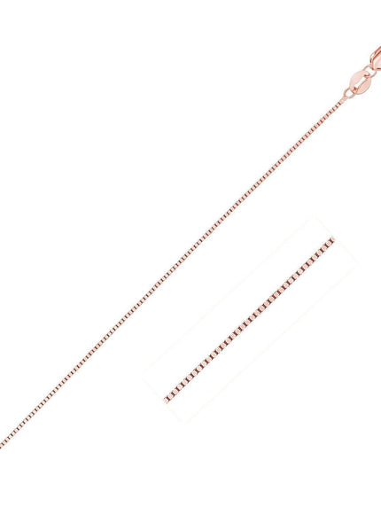 14k Rose Gold Classic Box Chain 0.4mm - Ellie Belle