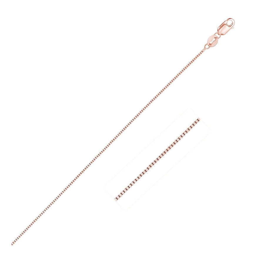 14k Rose Gold Classic Box Chain 0.4mm - Ellie Belle