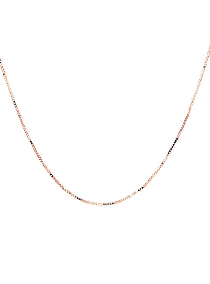 14k Rose Gold Classic Box Chain 0.4mm - Ellie Belle