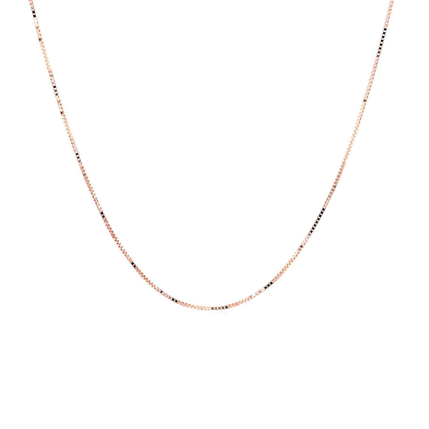 14k Rose Gold Classic Box Chain 0.4mm - Ellie Belle