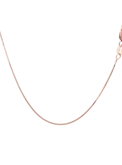 14k Rose Gold Classic Box Chain 0.4mm - Ellie Belle