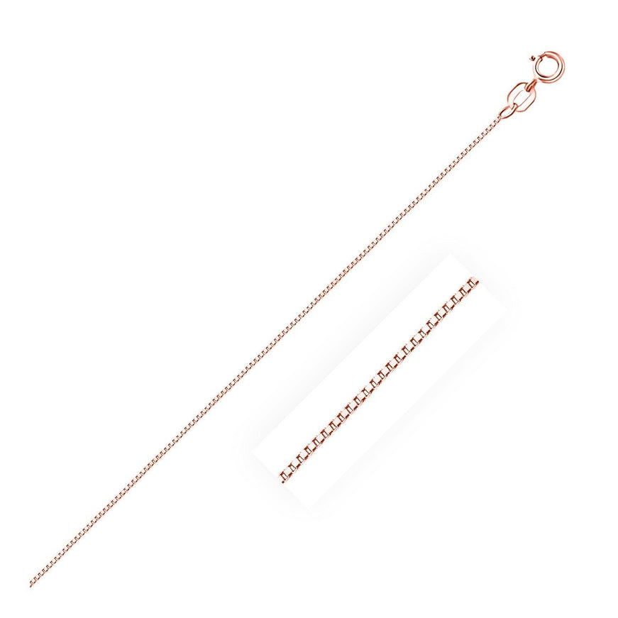 14k Rose Gold Classic Box Chain 0.6mm - Ellie Belle