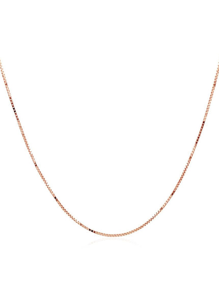 14k Rose Gold Classic Box Chain 0.6mm - Ellie Belle