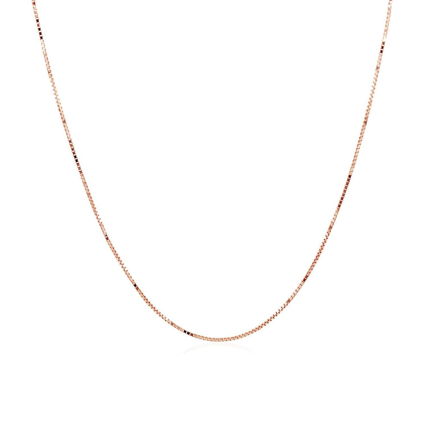 14k Rose Gold Classic Box Chain 0.6mm - Ellie Belle