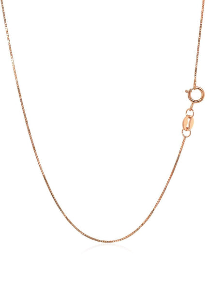 14k Rose Gold Classic Box Chain 0.6mm - Ellie Belle