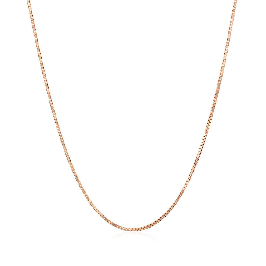 14k Rose Gold Classic Box Chain 0.8mm - Ellie Belle