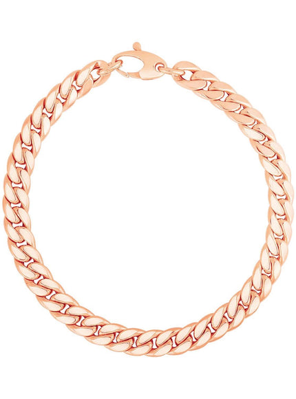 14K Rose Gold Cuban Link Bracelet - Ellie Belle