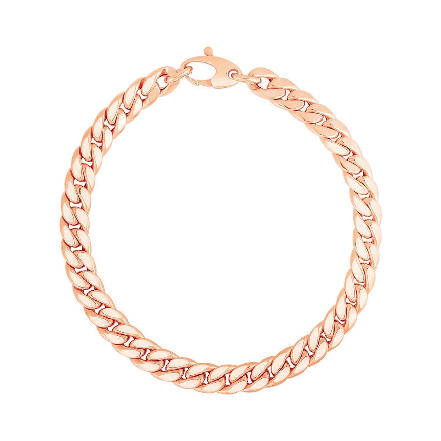 14K Rose Gold Cuban Link Bracelet - Ellie Belle