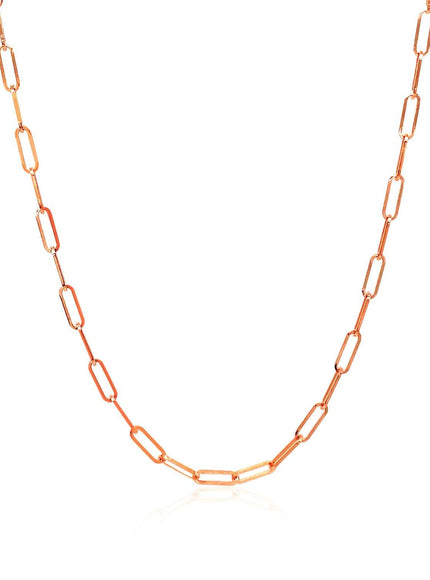 14K Rose Gold Delicate Paperclip Chain (2.1mm) - Ellie Belle