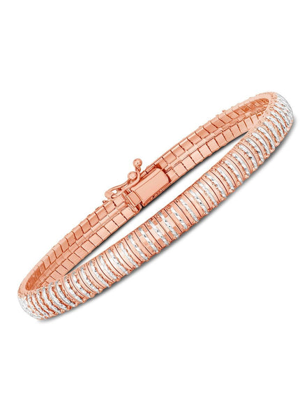 14k Rose Gold Diamante Flex Bracelet - Ellie Belle