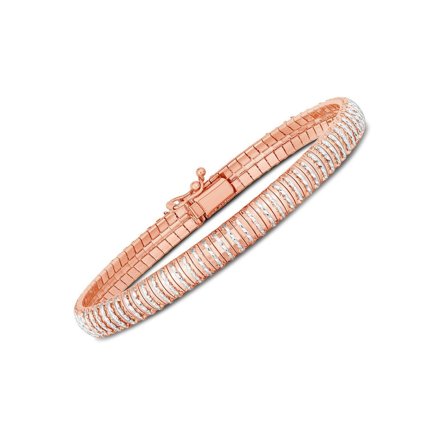 14k Rose Gold Diamante Flex Bracelet - Ellie Belle