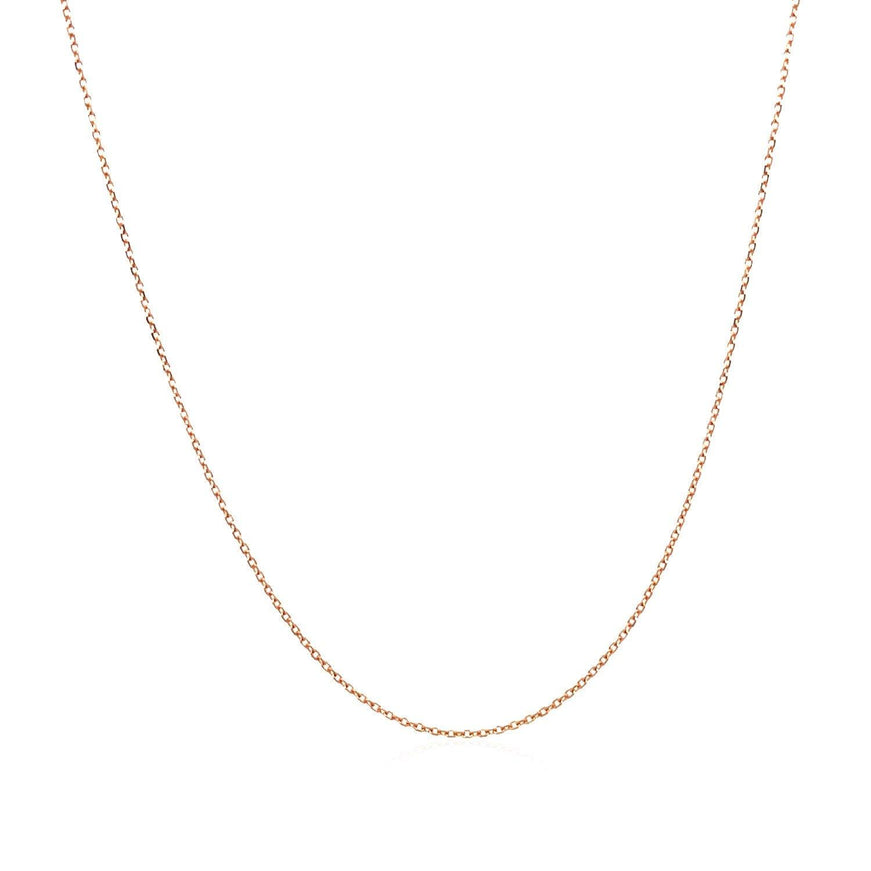 14k Rose Gold Diamond Cut Cable Link Chain 0.7mm - Ellie Belle