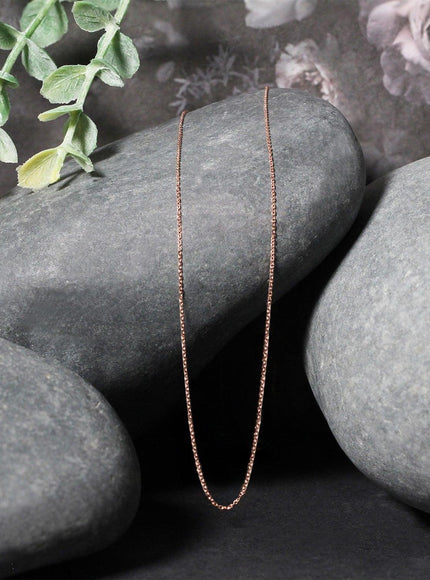 14k Rose Gold Diamond Cut Cable Link Chain 0.7mm - Ellie Belle