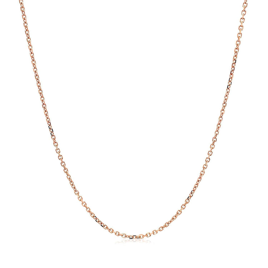 14k Rose Gold Diamond Cut Cable Link Chain 1.1mm - Ellie Belle