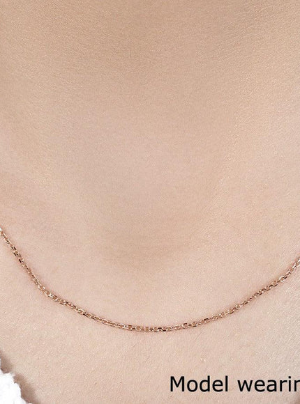 14k Rose Gold Diamond Cut Cable Link Chain 1.1mm - Ellie Belle