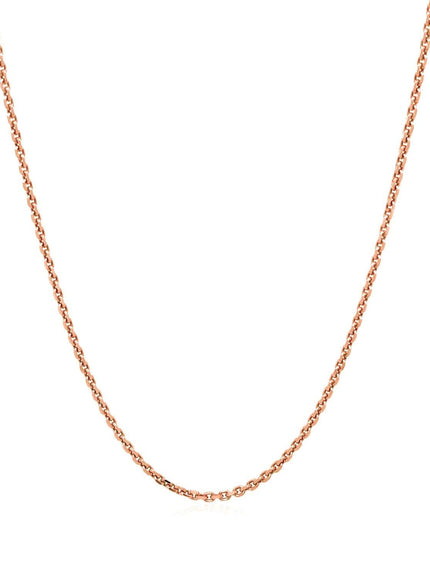 14k Rose Gold Diamond Cut Cable Link Chain 1.3mm - Ellie Belle