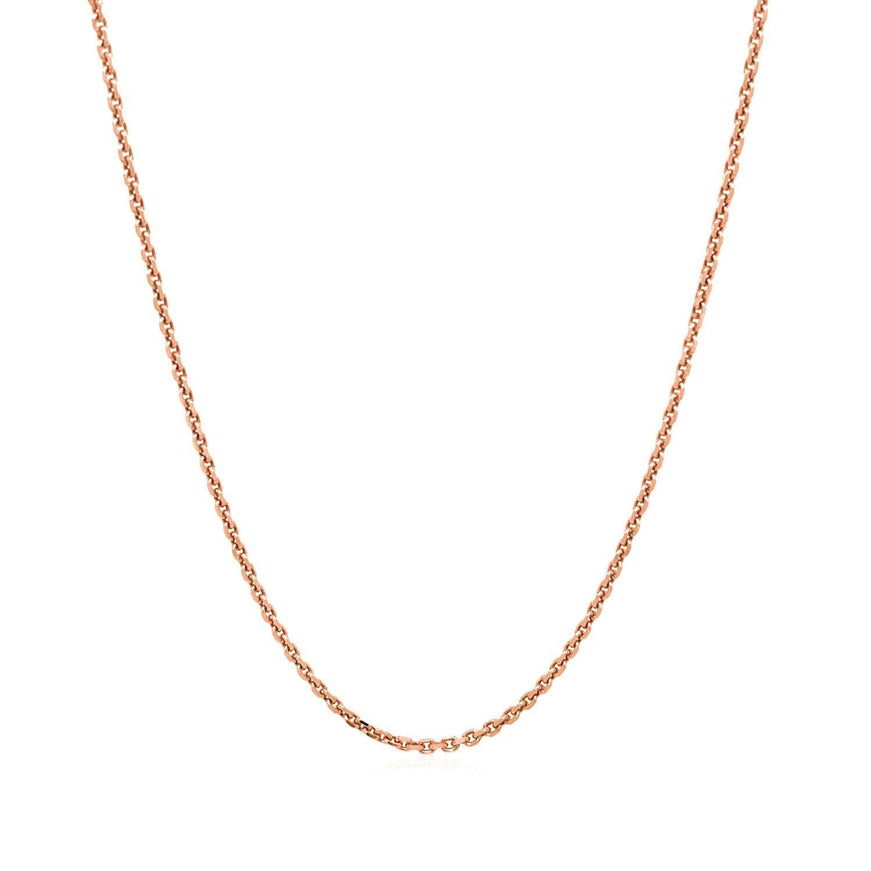 14k Rose Gold Diamond Cut Cable Link Chain 1.3mm - Ellie Belle