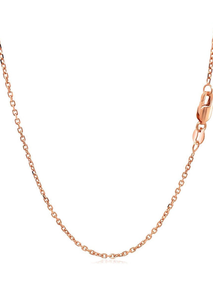 14k Rose Gold Diamond Cut Cable Link Chain 1.3mm - Ellie Belle