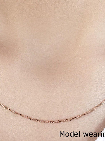 14k Rose Gold Diamond Cut Cable Link Chain 1.3mm - Ellie Belle