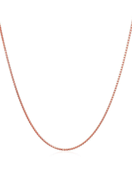 14k Rose Gold Diamond Cut Round Wheat Chain 0.6mm - Ellie Belle