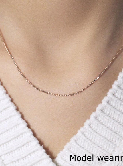 14k Rose Gold Diamond Cut Round Wheat Chain 1.1mm - Ellie Belle