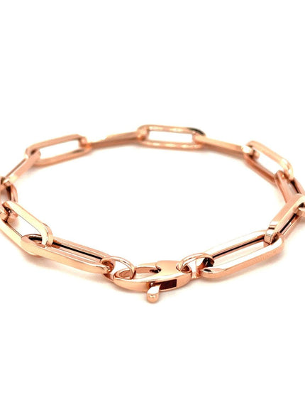 14K Rose Gold Extra Wide Paperclip Chain Bracelet - Ellie Belle