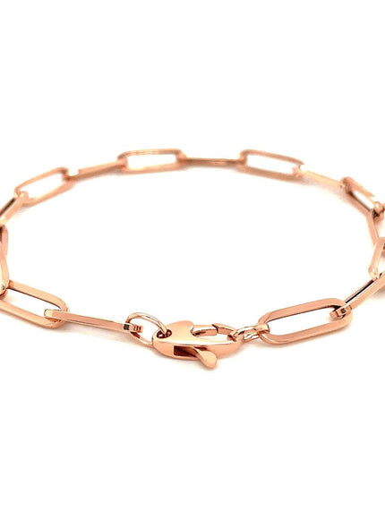 14K Rose Gold Extra Wide Paperclip Chain Bracelet - Ellie Belle