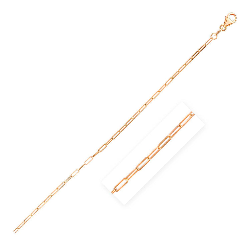 14K Rose Gold Fine Paperclip Chain (1.5mm) - Ellie Belle