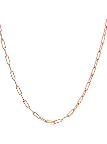 14K Rose Gold Fine Paperclip Chain (1.5mm) - Ellie Belle