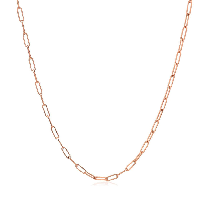 14K Rose Gold Fine Paperclip Chain (1.5mm) - Ellie Belle