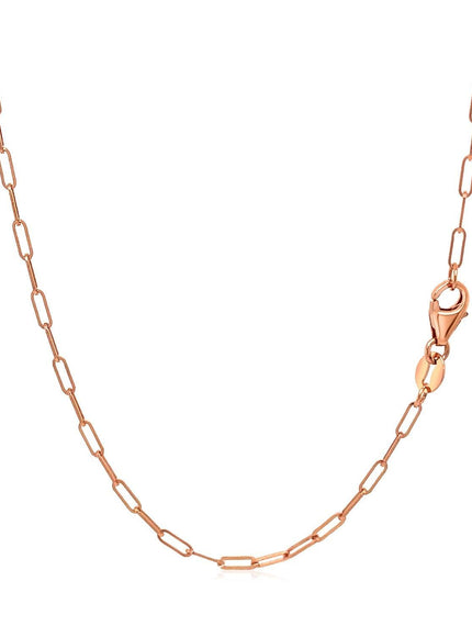 14K Rose Gold Fine Paperclip Chain (1.5mm) - Ellie Belle