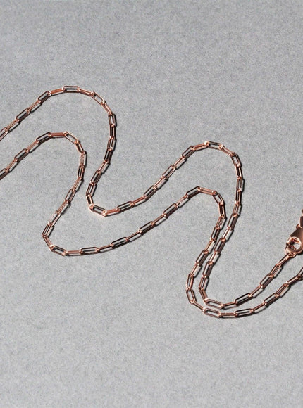 14K Rose Gold Fine Paperclip Chain (1.5mm) - Ellie Belle