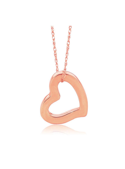 14k Rose Gold Heart Pendant - Ellie Belle