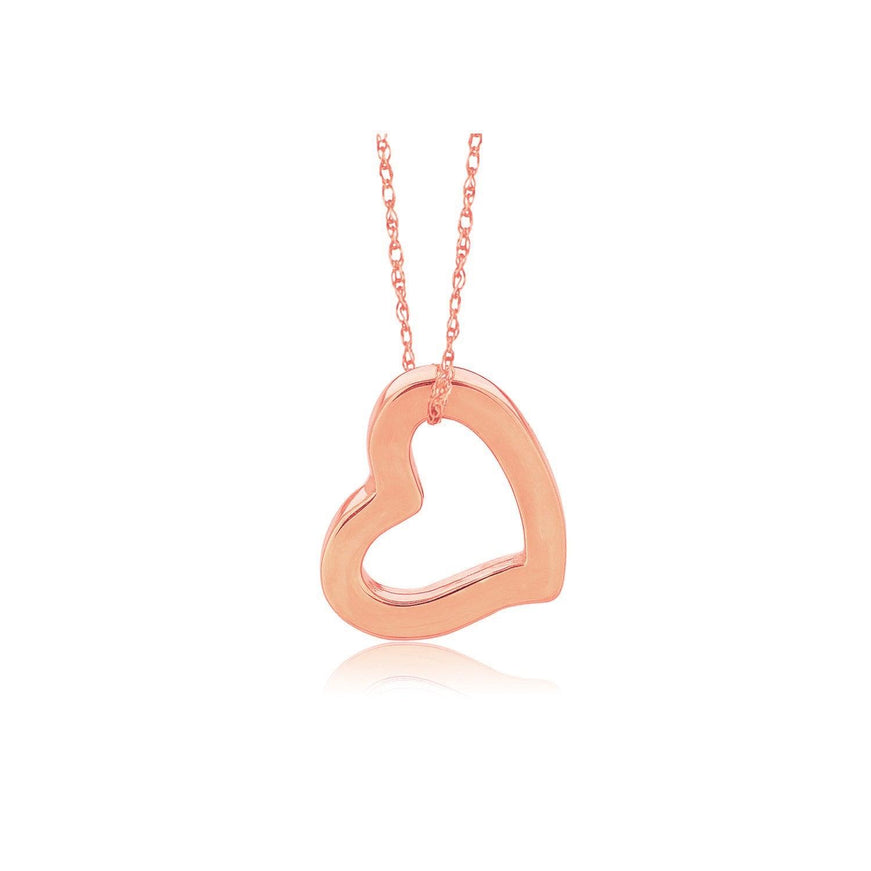 14k Rose Gold Heart Pendant - Ellie Belle