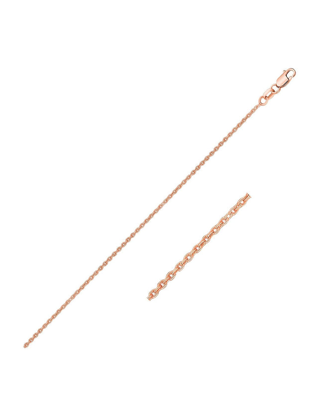 14k Rose Gold Oval Cable Link Chain 0.97mm - Ellie Belle