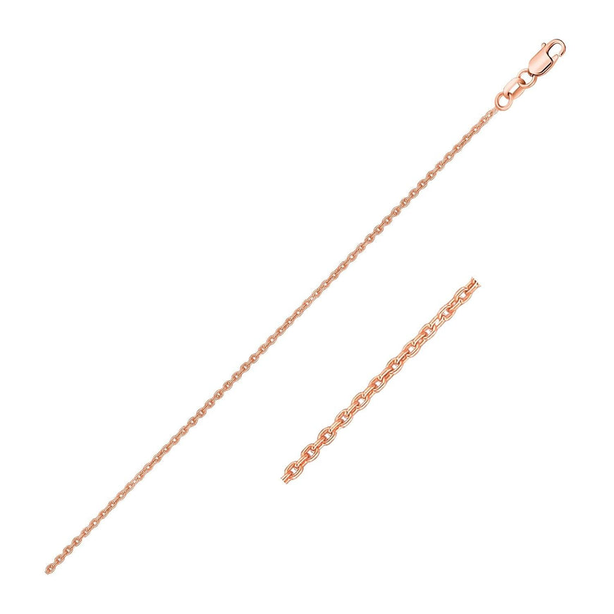 14k Rose Gold Oval Cable Link Chain 0.97mm - Ellie Belle