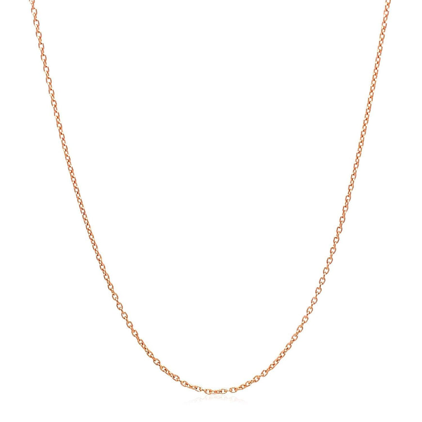 14k Rose Gold Oval Cable Link Chain 0.97mm - Ellie Belle