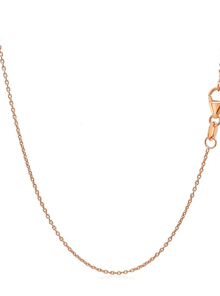 14k Rose Gold Oval Cable Link Chain 0.97mm - Ellie Belle