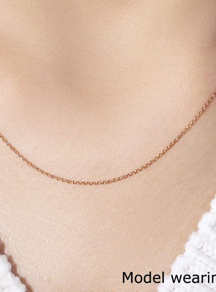 14k Rose Gold Oval Cable Link Chain 0.97mm - Ellie Belle