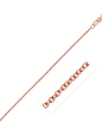 14k Rose Gold Round Cable Link Chain 1.3mm - Ellie Belle