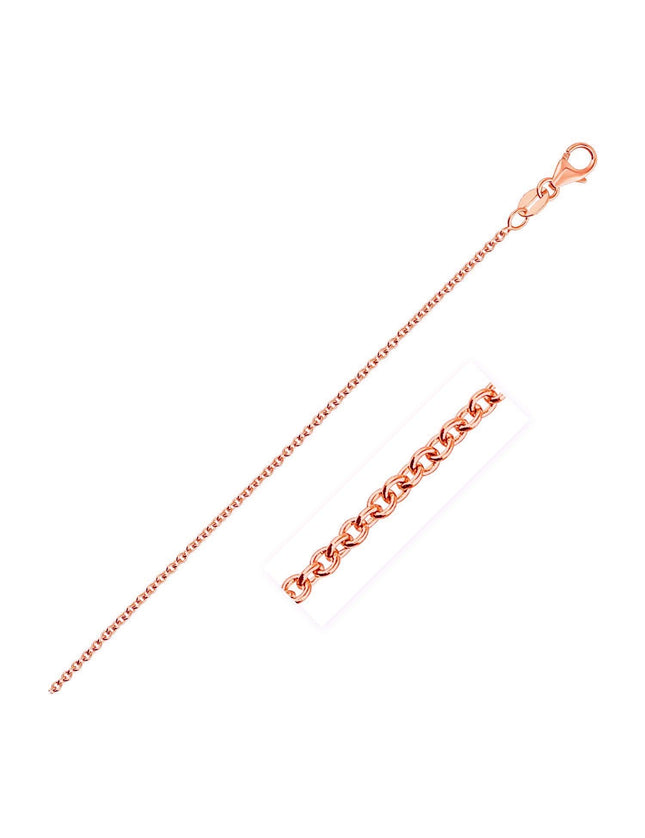 14k Rose Gold Round Cable Link Chain 1.3mm - Ellie Belle