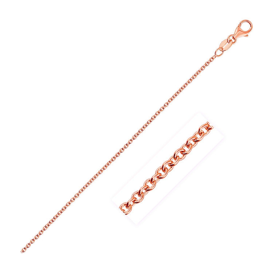 14k Rose Gold Round Cable Link Chain 1.3mm - Ellie Belle