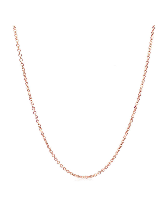 14k Rose Gold Round Cable Link Chain 1.3mm - Ellie Belle