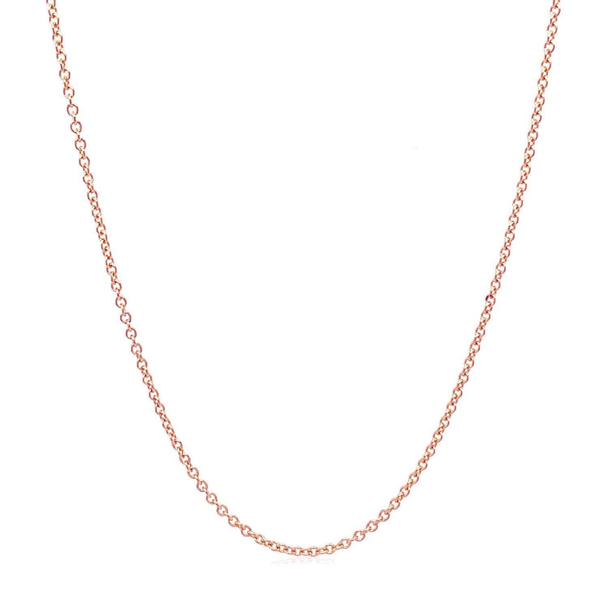 14k Rose Gold Round Cable Link Chain 1.3mm - Ellie Belle