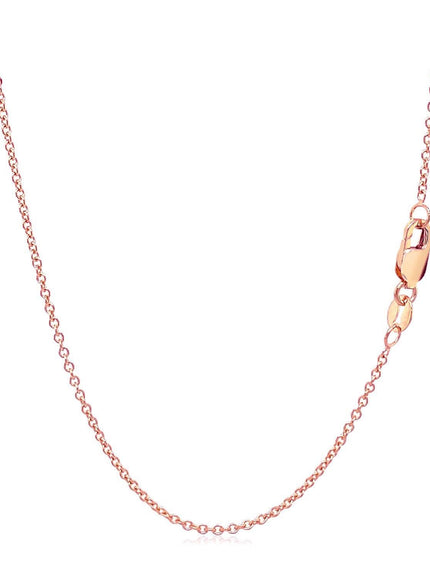 14k Rose Gold Round Cable Link Chain 1.3mm - Ellie Belle