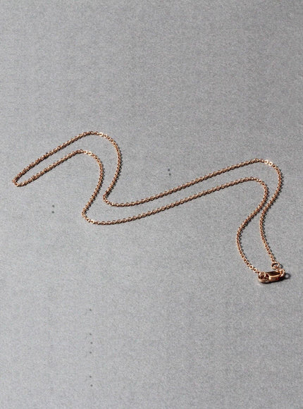 14k Rose Gold Round Cable Link Chain 1.3mm - Ellie Belle