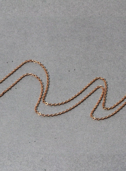 14k Rose Gold Round Cable Link Chain 1.5mm - Ellie Belle